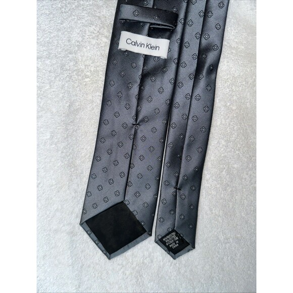 CALVIN KLEIN Mens Neck Tie Gray - Picture 2 of 2